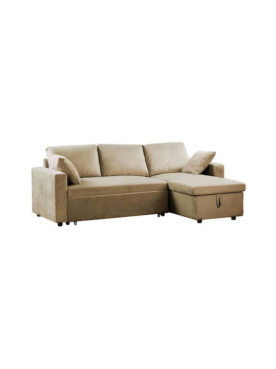 Montreal Ecke Sofa mit Bett mit Umkehrbarer Winkel & Stauraum Beige 223x146cm E9586,70
