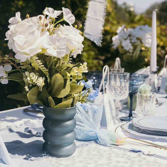 Beauty Home Διακοσμητικό Βάζο Γυάλινο Victor Μπλε Y11.5cm
