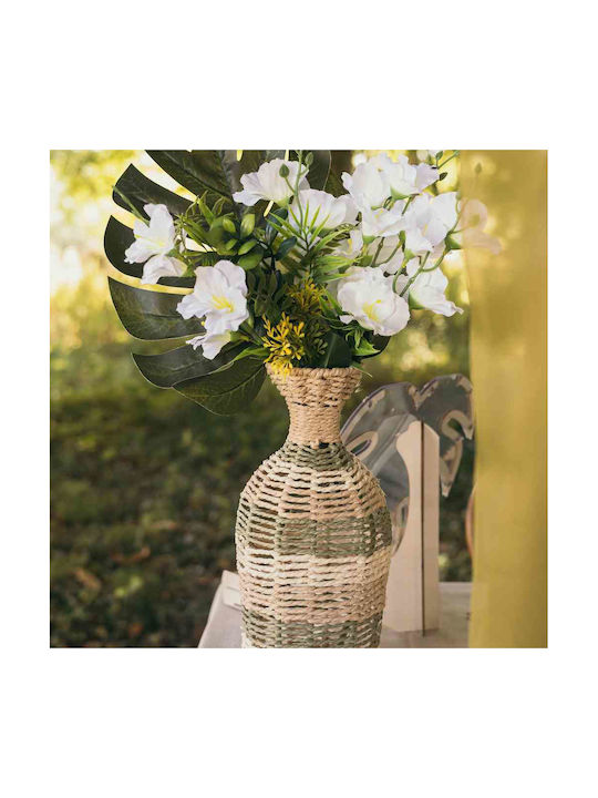 Beauty Home Decorative Glass Vase Eden Beige 15x15xH36cm