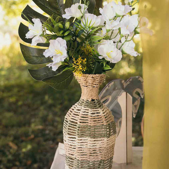Beauty Home Декоративна Ваза Стъклена Eden Бежова 15x15xВ36см