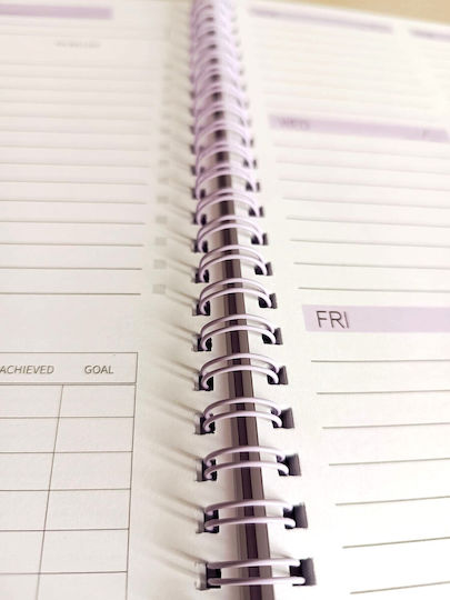 Obro Spiral Planer Agenda Wöchentlich Organisation Gewohnheitstracker To-do-Liste Lila A5