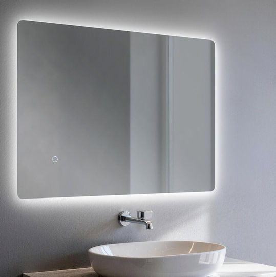 Sparke Правоъгълена Банско Огледало LED 80x60см Бял