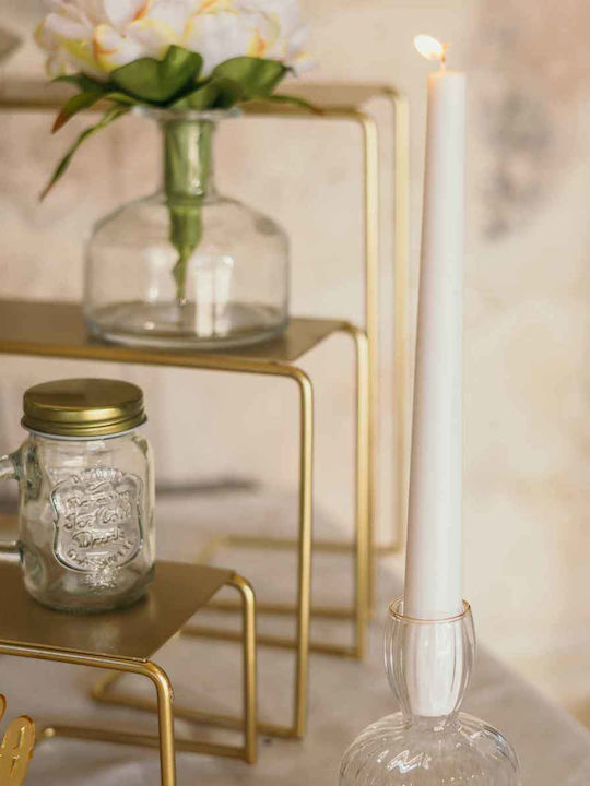 Beauty Home Ginette Glass Candle Holder in Transparent Color 11x7.2cm