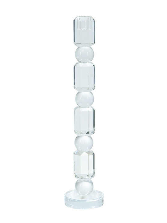 Artekko Candle Holder Glass in Transparent Color 8x38x8cm 1pcs