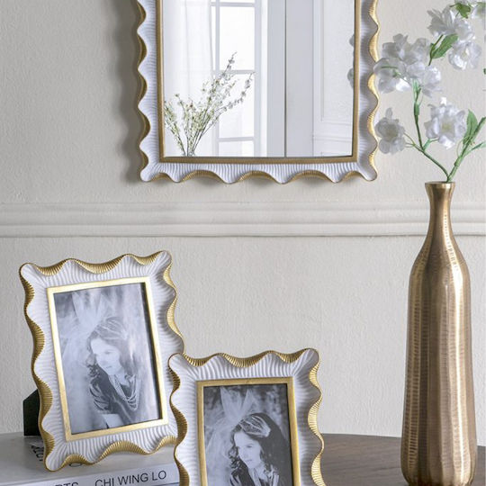 Artekko Frame Καθρέπτης Τοίχου με Λευκό Πλαστικό Πλαίσιο 40.5x36.2cm