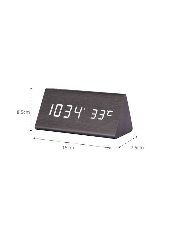 Uncle George Tischuhr Digital LED Holz mit Wecker 01.06.04-0005-BLK Verschiedene Farben