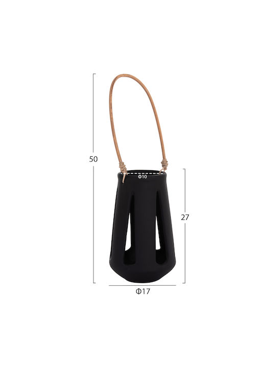 HomeMarkt Erantyl Rattan Lantern Tabletop Black 10x10x10cm