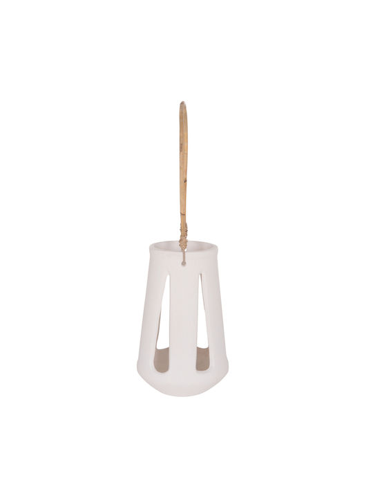 HomeMarkt Erantyl Rattan Lantern Tabletop White 10x10x10cm