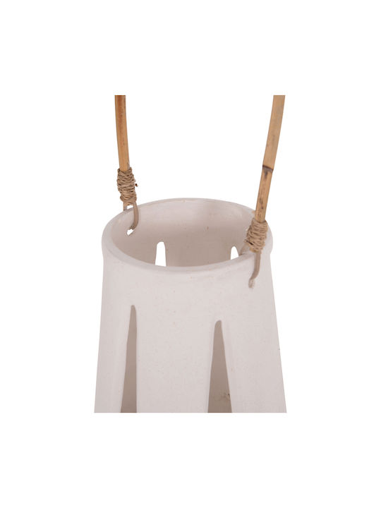 HomeMarkt Erantyl Rattan Lantern Tabletop White 10x10x10cm