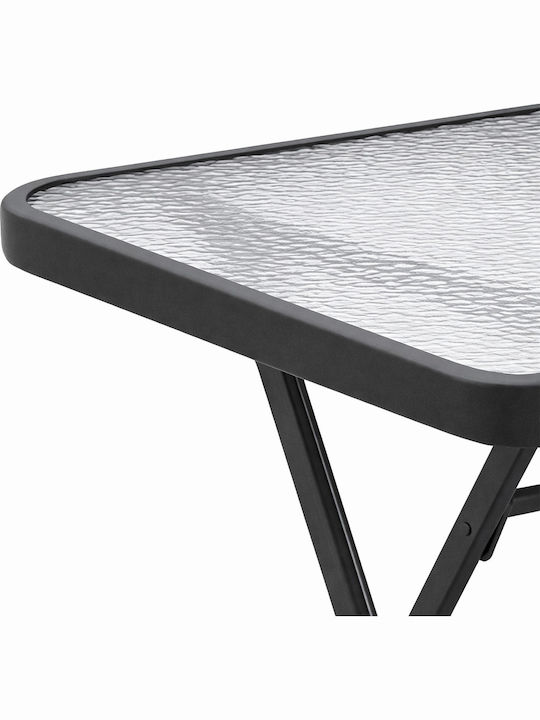 Sitting Room Outdoor Foldable Metal Table Anthracite 50x50x70cm