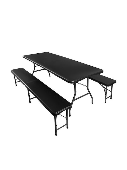Tisch Zusammenklappbar Schwarz 180x74x74cm