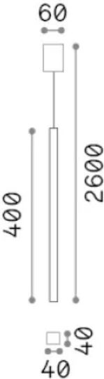 Ideal Lux Look Sp1 Square Κρεμαστό Φωτιστικό Λευκό