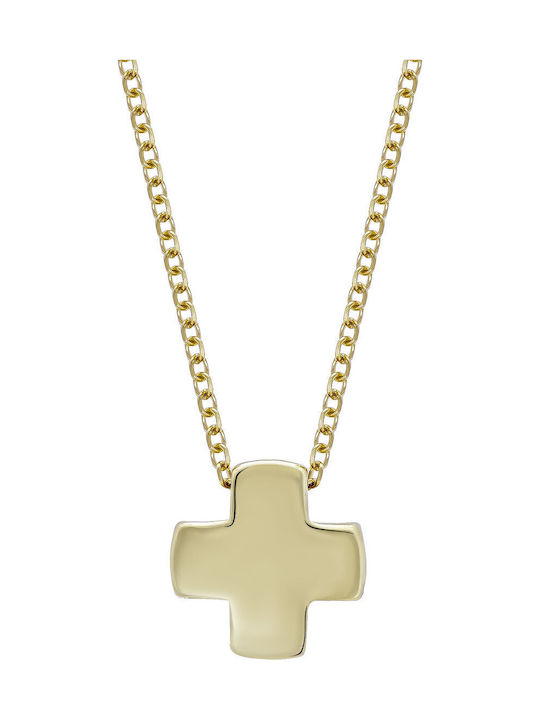 Kiriakos Gofas Women's Gold Cross 9K Double Sided with Chain