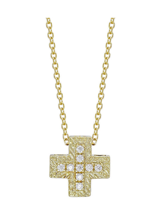 Kiriakos Gofas Women's Gold Cross 9K Double Sided with Chain