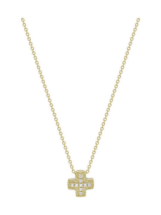 Kiriakos Gofas Women's Gold Cross 9K Double Sided with Chain