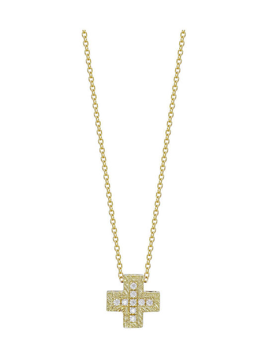 Kiriakos Gofas Women's Gold Cross 9K Double Sided with Chain
