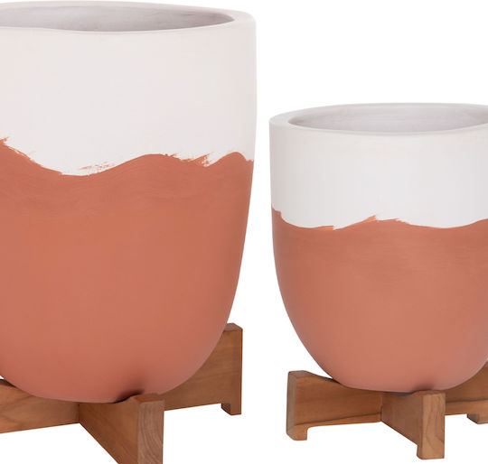 HomeMarkt Set of 2 Terracotta Ceramic Flower Pots 25x25cm