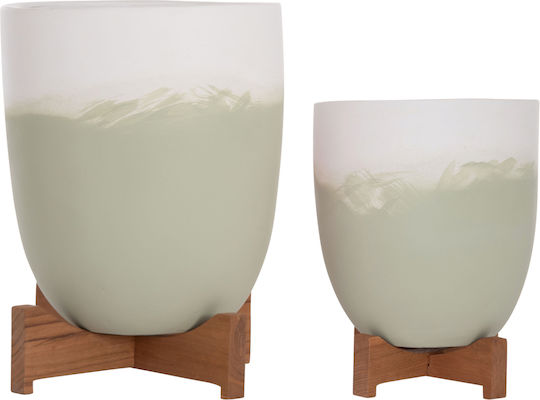 HomeMarkt Σετ 2 Γλάστρες Πήλινες Terracotta 25x25εκ.