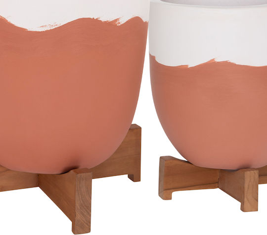 HomeMarkt Set of 2 Terracotta Ceramic Flower Pots 25x25cm