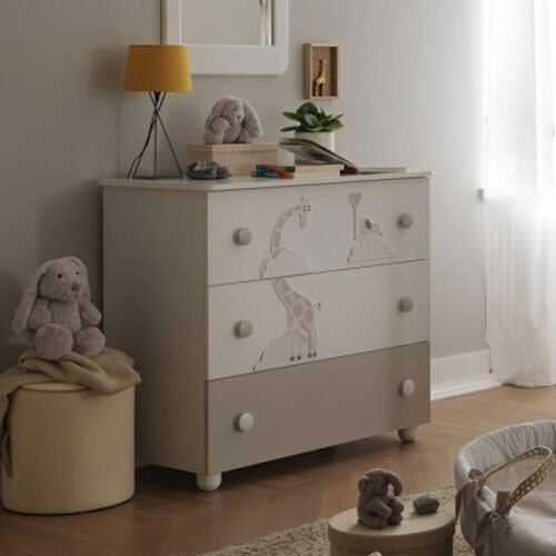 Savana Baby Dresser with 3 Drawers Bianco/Tortora 94x50x92cm