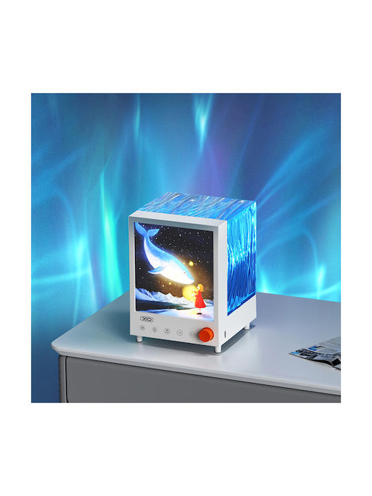 XO LED Kinder Tischlampe Projektor Weiß 12,17cm