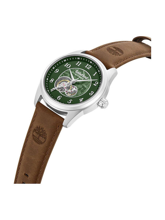 Timberland Northbridge Мъжки Часовник 43mm Автоматичен с Кафява Кожена Каишка