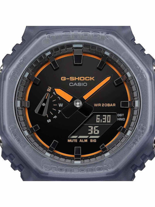 Casio Men's Watch Chronograph Battery with Blue Rubber Strap