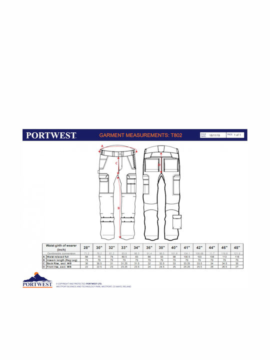 Portwest Pantaloni De Lucru Reflectorizanți Albastru