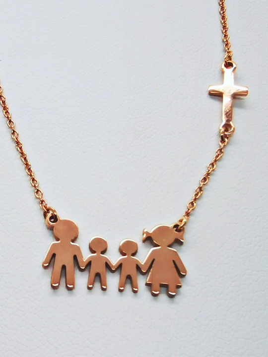Aris Dentopoulos Jewellery Necklace Family from Pink Gold Plated Silver