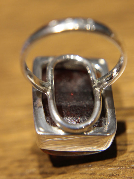 Natural Green Amber Ring Size 14.5