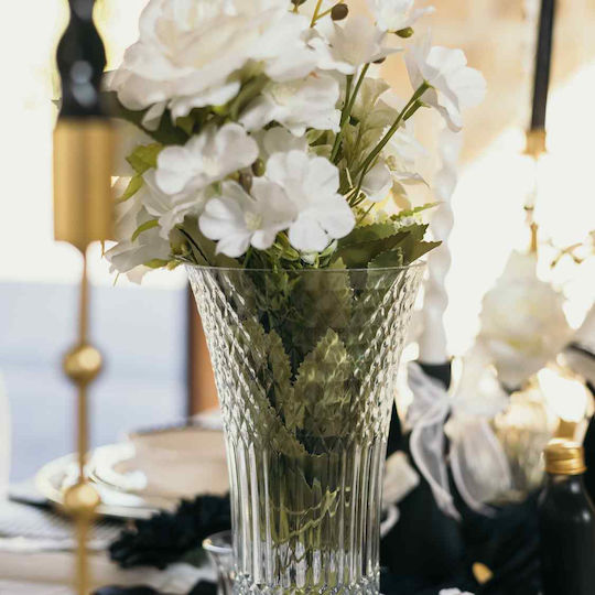 Beauty Home Decorative Glass Vase Iris Transparent Y23cm
