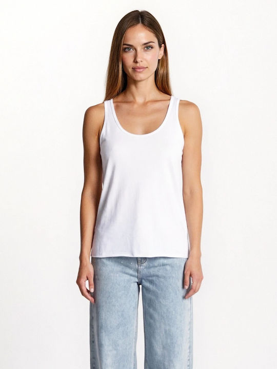 Women's Blouse Cotton Sleeveless White