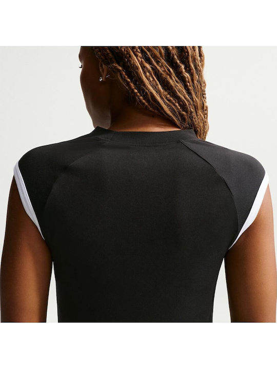 Sportswear Women's Blouse Sleeveless with Zipper Black