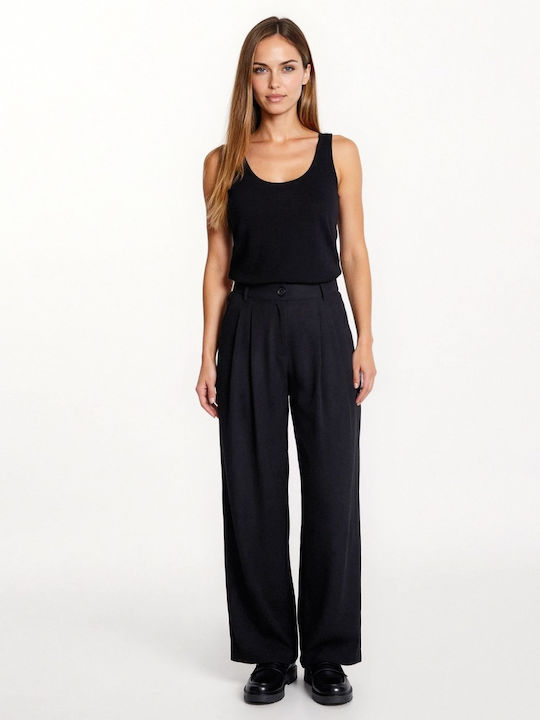 Women's Blouse Cotton Sleeveless Black