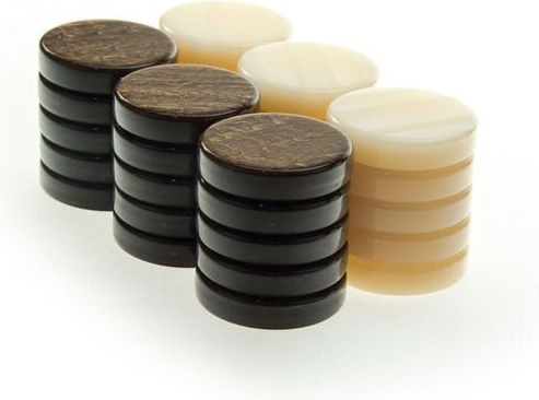 Manopoulos Pearl Felt Checkers for Backgammon Brown 3.6cm