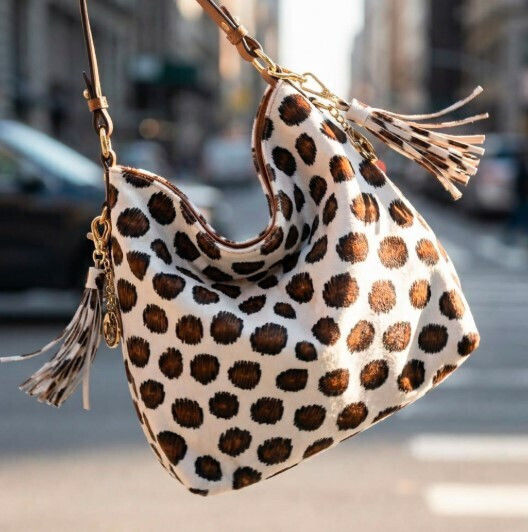 Ponyskin Leather 86x70cm Animal Print Brown-Black