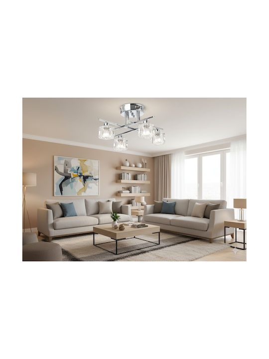 Aca Martini Ceiling Mount Light 45cm Silver with Socket G9
