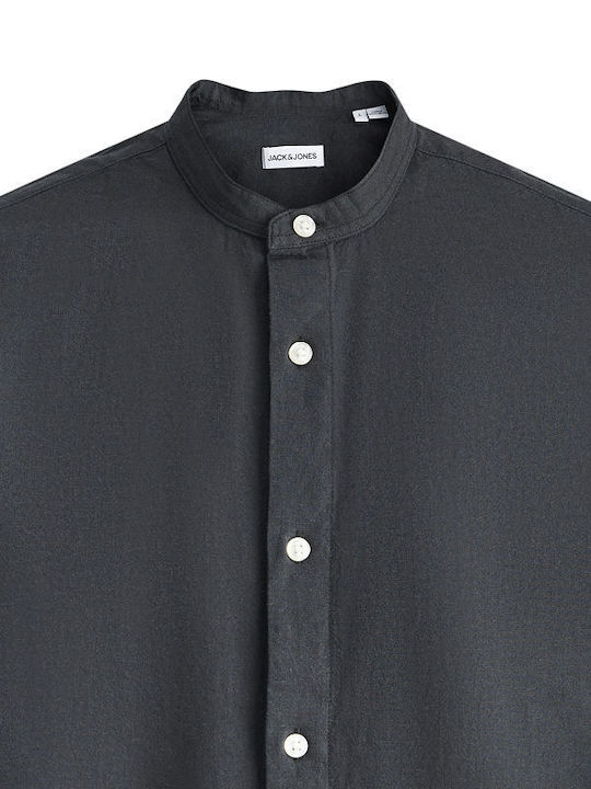 Langärmlig Leinen Hemd Black