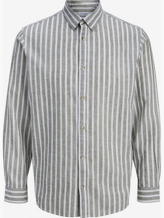Jack & Jones Λινό Πουκάμισο Γκρι