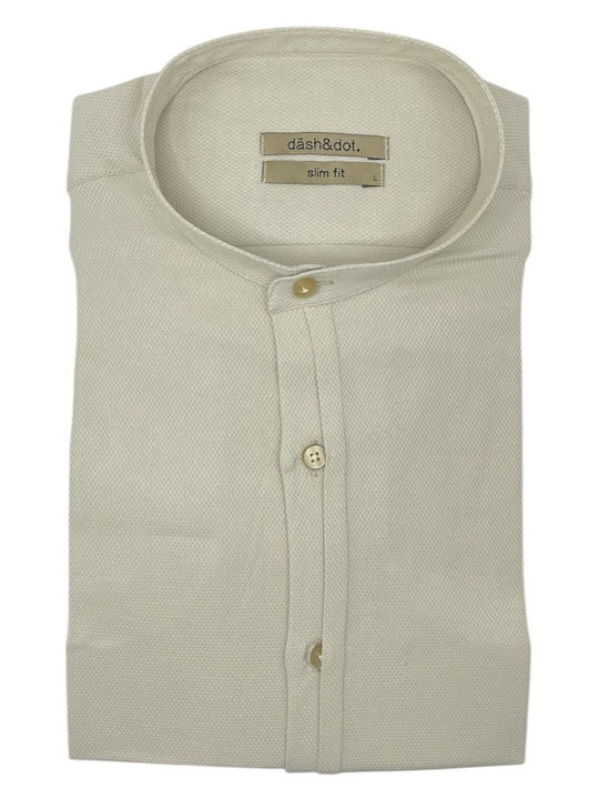 Long-sleeved Cotton Shirt Beige