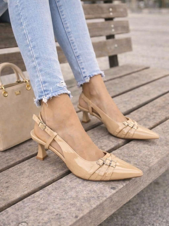 Pumps mit Riemchen & mittelhoher Absatz Rosa