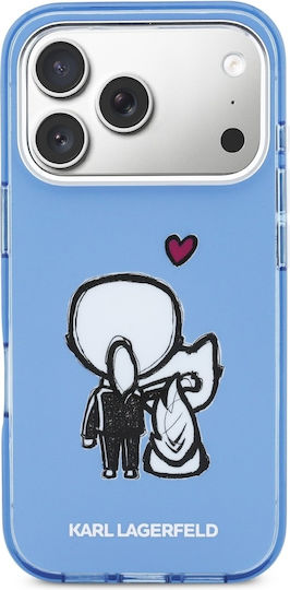 Karl Lagerfeld Karl + & Choupette Umschlag Rückseite Magsafe iPhone 17 Pro Max Blau