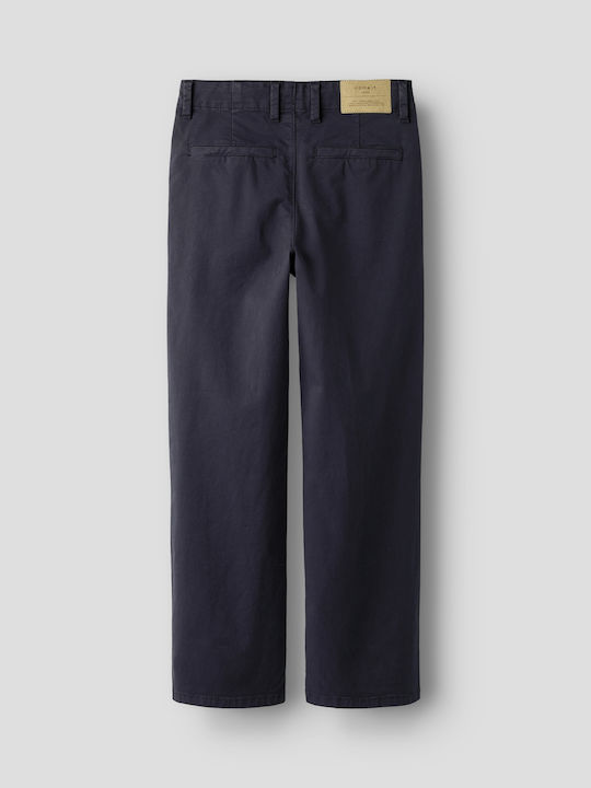 Kids' Chino Fabric Pants Navy Blue