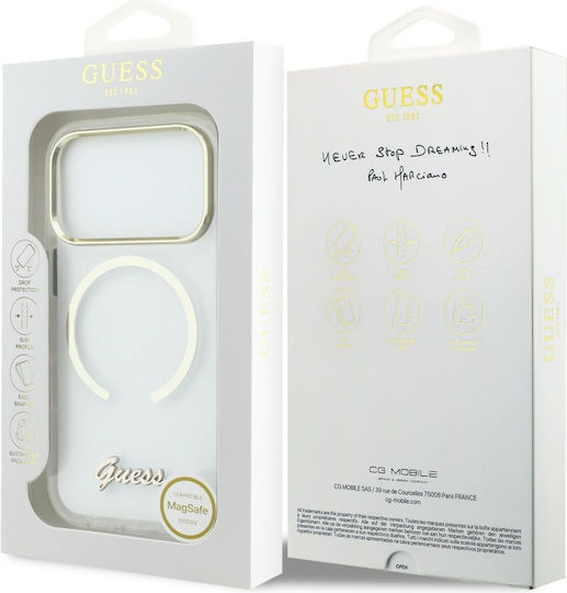 Guess Guess Iml Script Handyhülle Kunststoff / Silikon Transparent (iPhone 17 Pro)