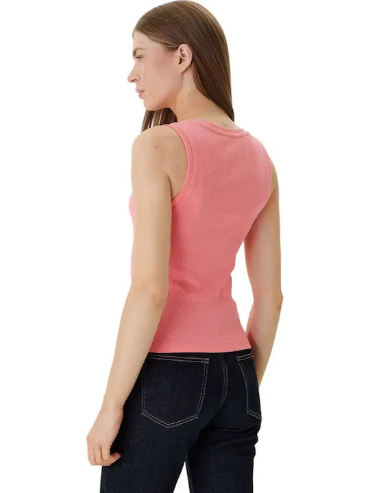 Tommy Hilfiger Neck Bluza Damă Bumbac Fără Mâneci Fuchsia