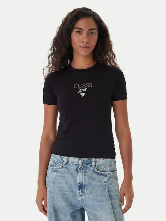 Damen Crop T-Shirt Schwarz