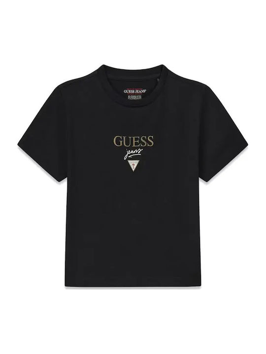 Damen Crop T-Shirt Schwarz