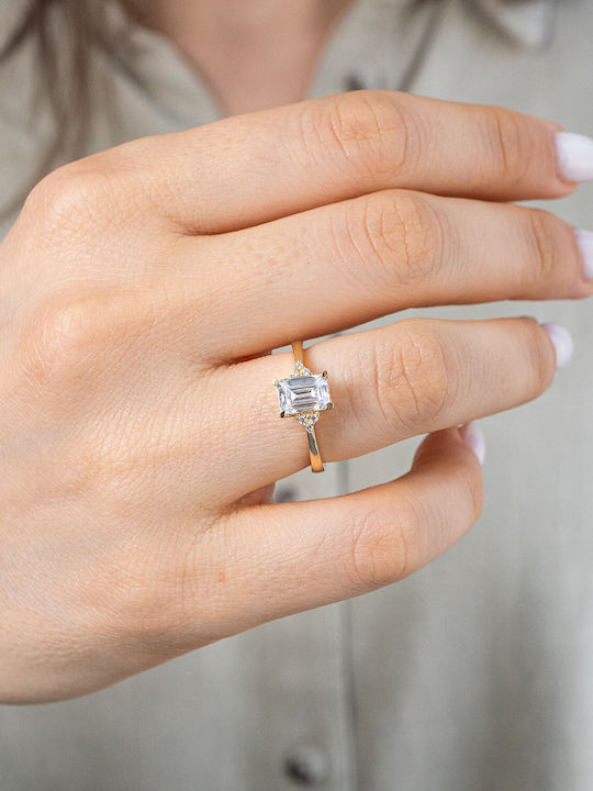 Kiriakos Gofas Single Stone Ring From 14K Gold Kiriakos Gofas Single Stone Ring From 14K Gold