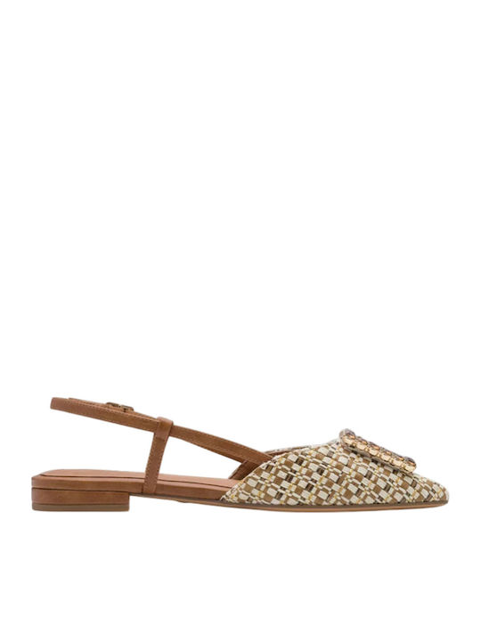 Γυναικείες Μπαλαρίνες Slingback με Λουράκι σε Ταμπά Χρώμα