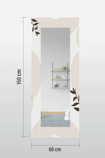 Decorative Wall Mirror Minimal with Multicolour Pattern 150x60 cm